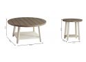 Amy Antique Wooden Coffee Table Set (1 coffee table + 2 side tables)